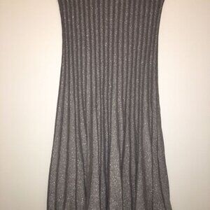VTG PAOLA FRANI Women's Sparkle Grey Silver Pleated Knit Skirt